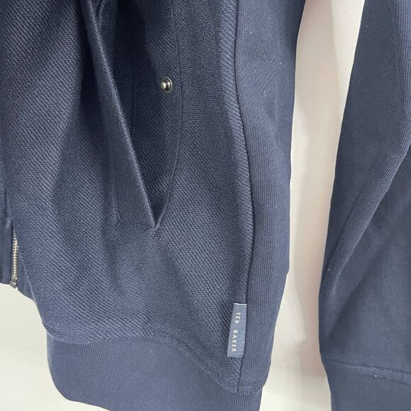 TED BAKER Navy Men's Funnel Neck Full Zip Sweatshirt Jacket Size 3 (US 38/M) - Picture 7 of 8